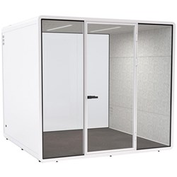 Haven Studio Office Pod 2555x2300mm White/Clear Glass