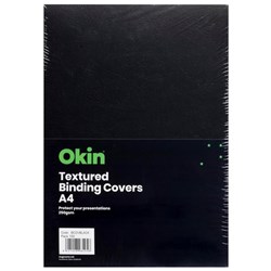 Okin Binding Covers 250gsm A4 Black, Pack of 100