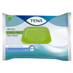 TENA ProSkin Plastic Free Wet Wipes, Packs of 48 Sheets