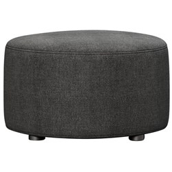 Ottoman Round 600x350mm Warwick Pushka Fabric/Black