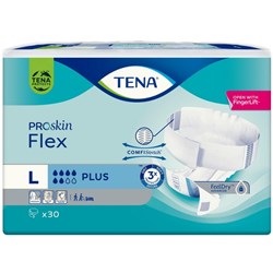 TENA ProSkin Flex Continence Briefs Unisex Plus Large, Carton of 3 Packs of 30