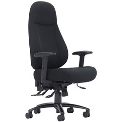 Vulcan High Back Task Chair with Arms 4 Lever Black Fabric Unassembled