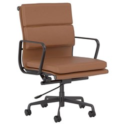 Vogue Midback Boardroom Chair With Arms Unassembled Tan