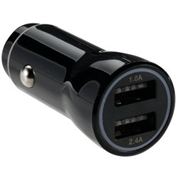 Jackson PTUSB34CIG Dual Port Car Charger Black