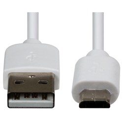 Dynamix USB 2.0 Micro-B Male to USB-A Male Connector White 2m
