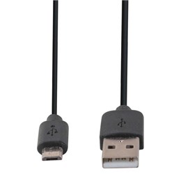 Dynamix USB 2.0 Micro-B Male to USB-A Male Connector Black 3m