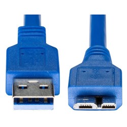 Dynamix USB 3.0 Micro-B Male to USB-A Male Connector Blue 2m