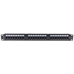 Dynamix 24 Port 19" Cat6 UTP Patch Panel T568A & T568B Wiring Black