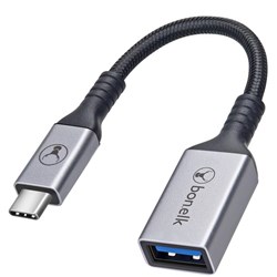 Bonelk Long-Life USB-C to USB-A Adapter 150mm Space Grey