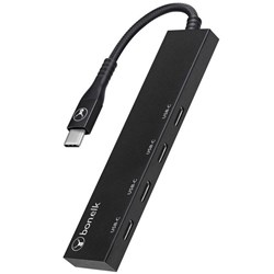 Bonelk Long-Life USB-C to 4 Port USB-C 3.0 Slim Hub Black