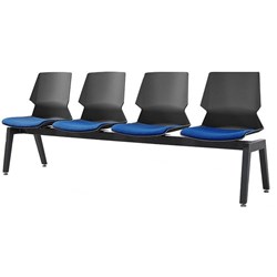 Sylex Prism 4 Seat Beam Chair Black/Blue