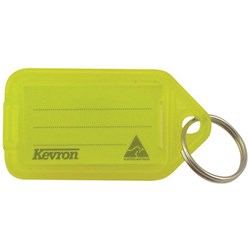 Kevron ID5 Security Key Ring Tag 56x30mm Yellow, Pack of 50
