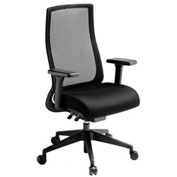 Eden Joe Light Synchro Chair High Back With Arms Mesh Back Black
