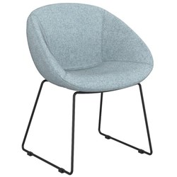 Camellia Sofa Chair Sled Base Reef Fabric/Blue