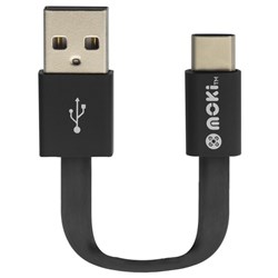 Moki Type-C to USB-A SynCharge Pocket Cable Black 100mm