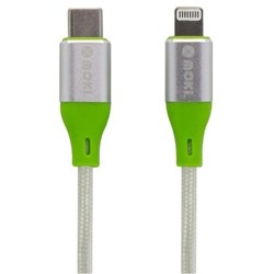 Moki Lightning SynCharge Type-C Braided Cable Silver 900mm