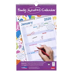 Sasco Family Activity Calendar 250x410mm 2026