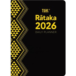 Tuhi A41 Premium Bilingual Diary A4 Day Per Page Rataka 2026 Black/Gold