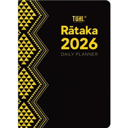 Tuhi B51 Premium Bilingual Diary Day Per Page Rataka 2026 Black/Gold