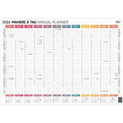 Tuhi Dated Year Wall Planner Double Sided Unlaminated 990x700mm 2026