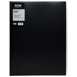 FM New Gen A4 Display Book 20 Pocket with Zip Pocket Gunmetal Black