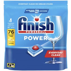 Finish Power Dishwashing Tablets Lemon Sparkle, Pack of 76
