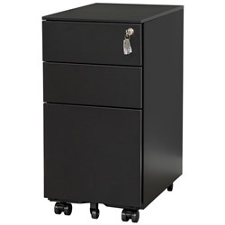 Mobile Slim 3 Drawer Black
