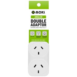 Moki Angled Double Adapter White