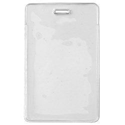 Vinyl Secure Heavy Duty Portrait ID Card Pouch 65x97mm Clear 