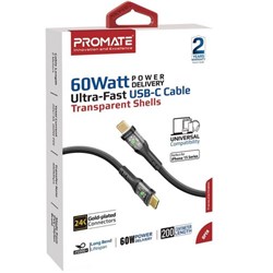 Promate USB-C to USB-C Cable 2m Black