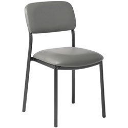 Eden Fit Plus Visitor Chair Black Frame Standard Vinyl/Charcoal Grey