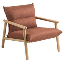 Eden Maia Lounge Chair Warm Natural Beech Frame Keylargo Fabric/Paprika