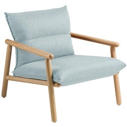 Eden Maia Lounge Chair Warm Natural Beech Frame Keylargo Fabric/Sky