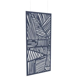 Boyd Acoustic Hanging Carved Panel 1200mm Thatch Navy Peony