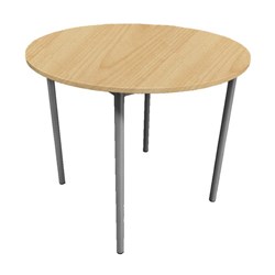 SitRite Dog Round Group Table Maple/Silver
