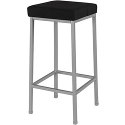 SitRite Standard Stool 660mm Silver Frame Poly Fabric/Ebony Black