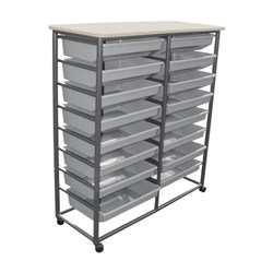 SitRite Desk Tote Trolley 1200x465mm Grey/Silver