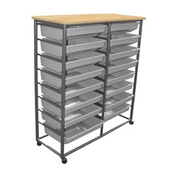 SitRite Desk Tote Trolley 1200x465mm Maple/Silver