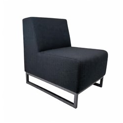 Jive Single Seater Sofa Sled Base Silver Frame Poly Fabric/Ebony Black