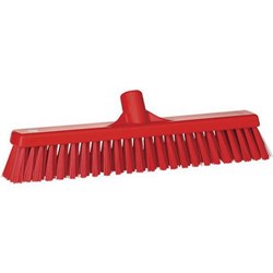 Vikan Floor Broom Soft/Hard Bristle 410mm Red