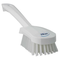 Vikan Short Handled Stiff Bristle Washing Brush 270mm White