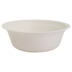 Bagasse Natural Sugarcane Bowl 500ml White, Carton of 600