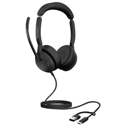 Jabra Evolve2 50 UC Stereo Wired Headset USB-C/A Black