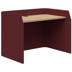Sonic Focus Desk 850x1200x800mm Maroon/Classic Oak