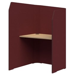 Sonic Mini Focus Standup Workpod 1300x900x1000mm Maroon/Classic Oak