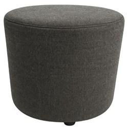 Ottoman Round 450mm Poly Fabric/Graphite Grey
