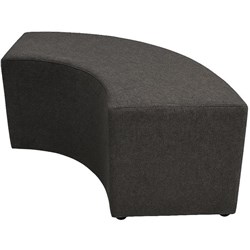 Curved Quarter Ottoman 1500mm Poly Fabric/Graphite Grey
