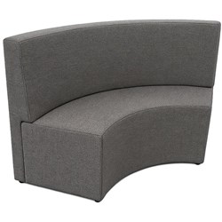 Curved Quarter Ottoman With Back 1500mm Poly Fabric/Graphite Grey
