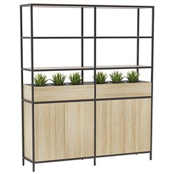 Kubix Double Storage Shelving Unit 1680x400x2000mm Atlantic Oak/Black