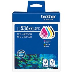 Brother LC536XXL4PK Colour Ink Cartridge, Pack of 4